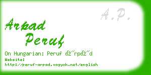 arpad peruf business card